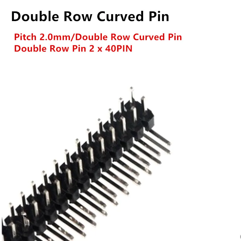 5pcs 2 X 40P Pin Header 2.0mm Pitch Double Row Curved Needle Connector 90 Degree | Обустройство дома