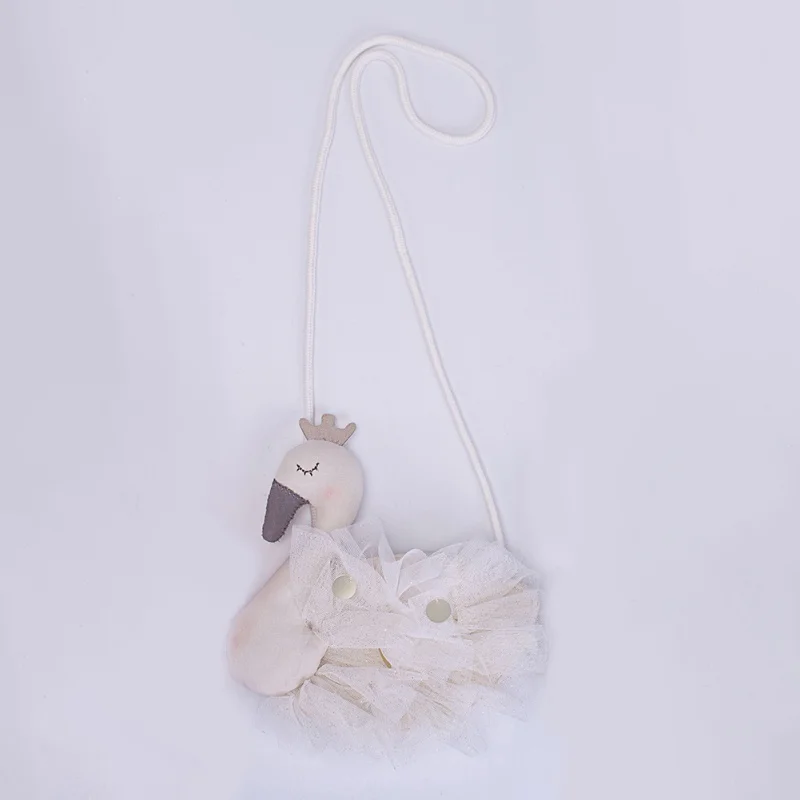 Детские сумки хлопок мультфильм лебедь девушки мешок ткань диагональная детская Милая монета с изображением животного кошелек - Цвет: A3