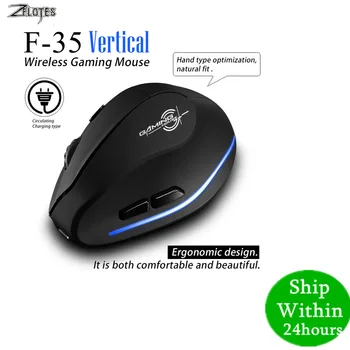 

Mouse Raton Zelotes F-35 2.4GHz Vertical Wireless Rechargeable USB 2400DPI 6 Button Gaming Computer Mice For Laptop PC