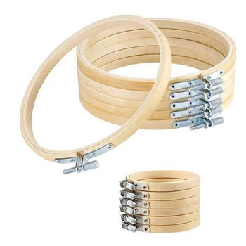 

12Pcs Wooden Embroidery Hoops 13cm 15cm Bamboo Circle Cross Stitch Hoop Embroidery Circle Sewing Kit Frame DIY Handmade