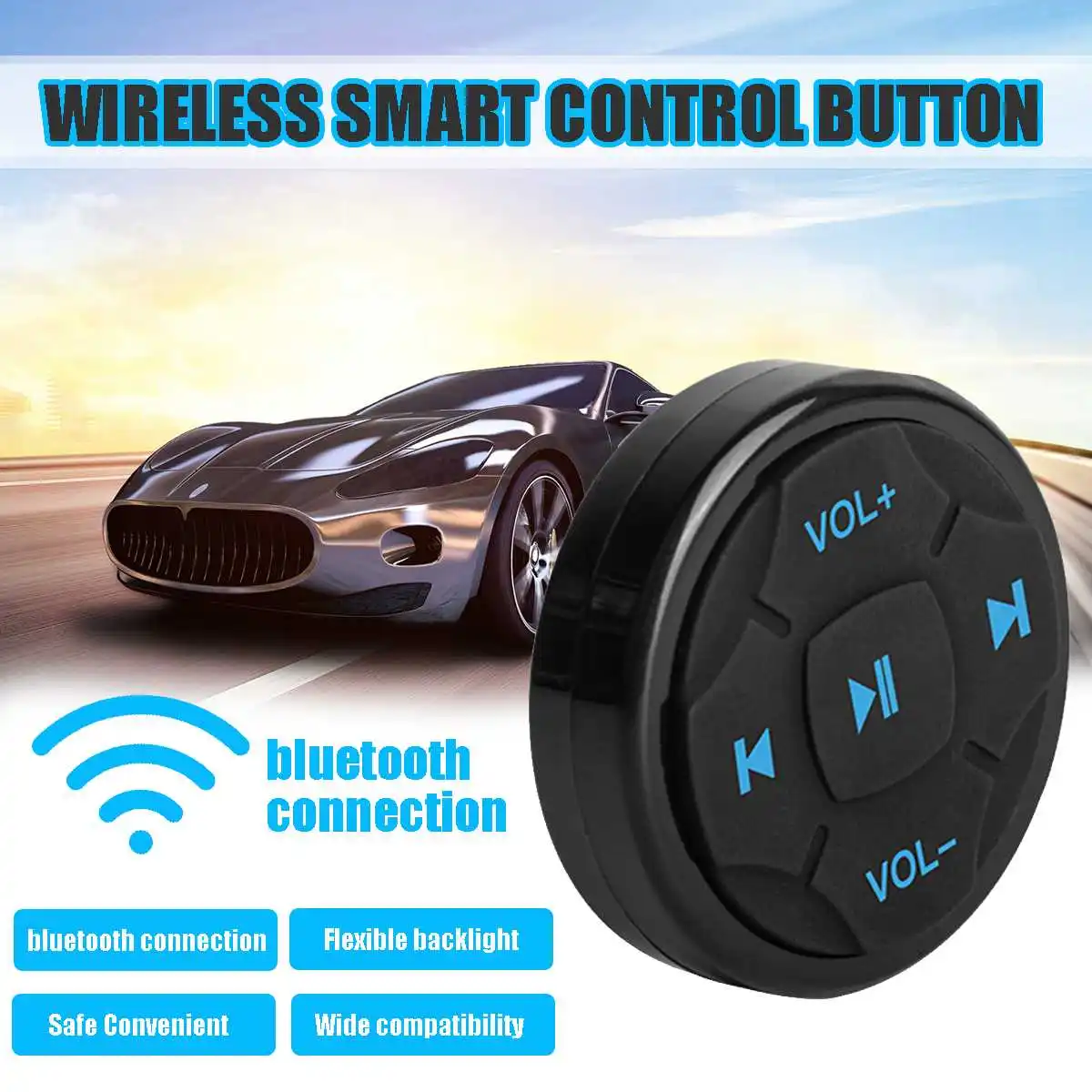 Wireless Bluetooth Remote Control Car Steering Wheel Motorcycle Bike Handlebar Media Button For Smart Phone Remote Controls Aliexpress
