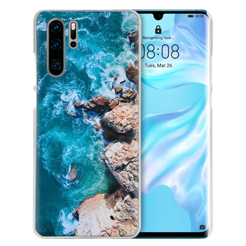 Жесткий чехол для huawei P30 P20 P10 mate 30 20 10 Nova 5 5i Pro Lite P Smart Z Plus волны океана воды света рефракцио