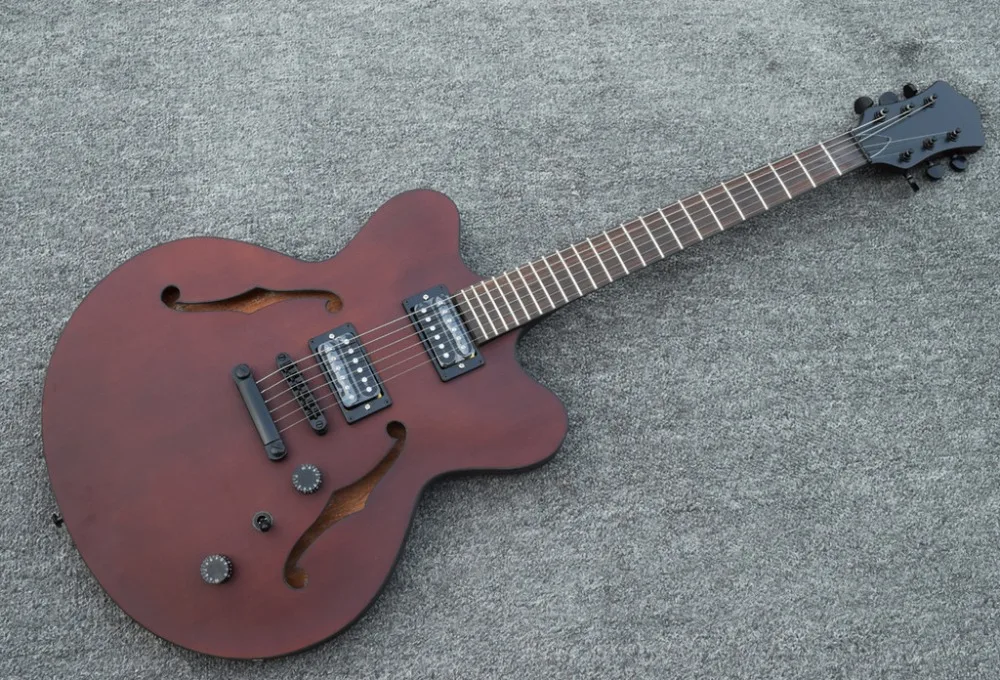 Электрогитара из красного дерева новая + фабричная атласная гитара Hofner для джаза