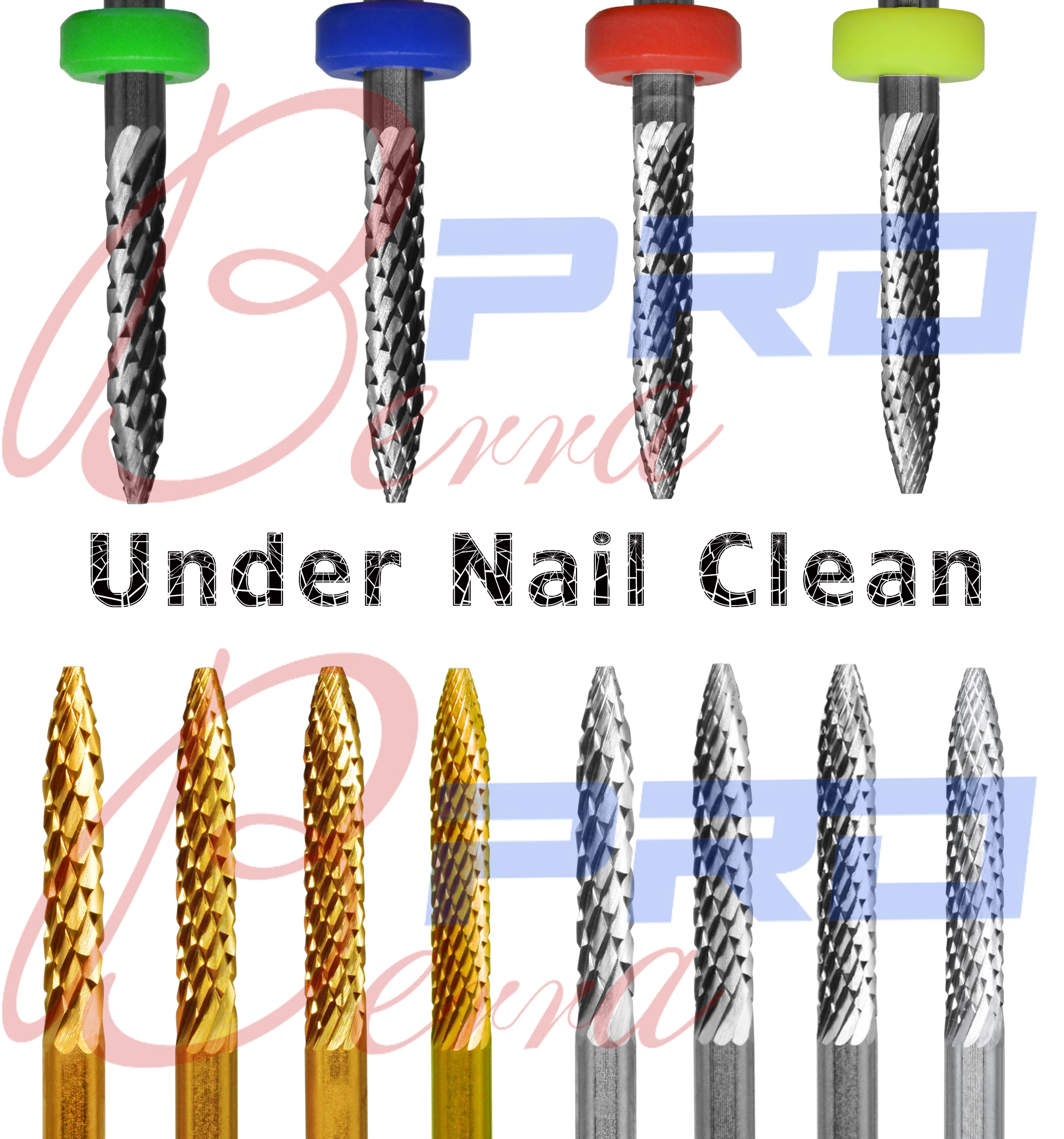 

proberra Under Nail clean drill needle Tungsten steel arbide cuticle clean milling cutter minicure pedicure
