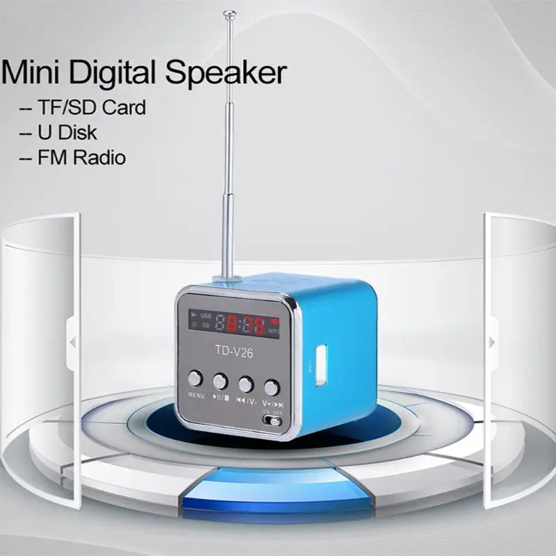TD-V26 мини-динамик портативный Micro SD TF карта USB диск стерео громкий динамик для DVD ноутбука