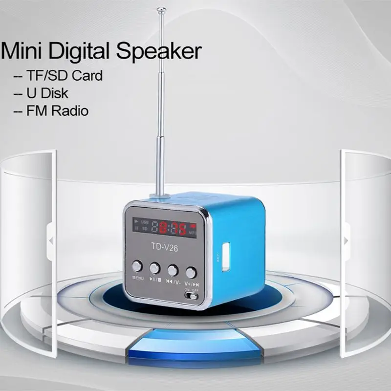 TD V26 мини динамик портативный Micro SD TF карта USB диск стерео громкоговоритель для DVD