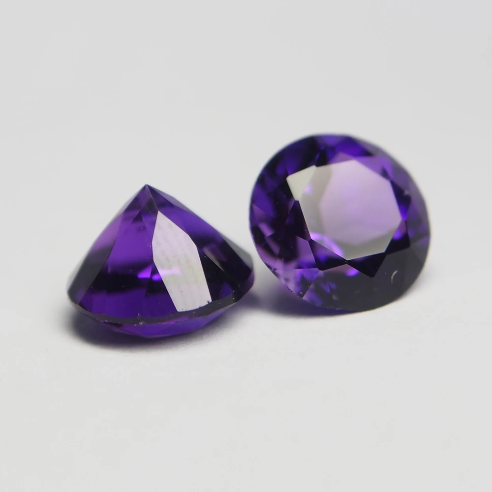 

10 PCS /alot Round brilliant cut 8mm 1.9 carats Hydrothermal Quartz Laboratory amethyst loose gemstone