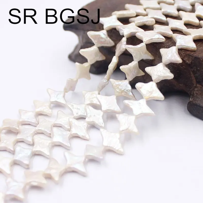 Free Shipping 8x15mm Star Shape White Reborn Natural Freshwater Pearl Beads Strand 15&quot | Украшения и аксессуары