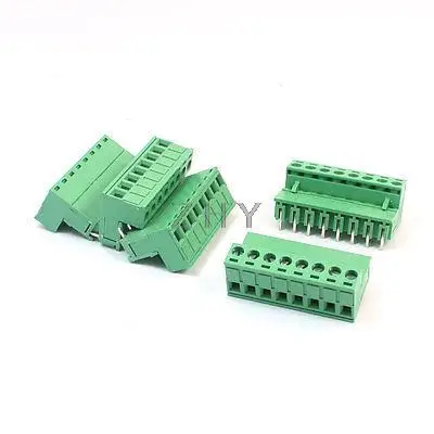 

5Pcs 5.08mm Pitch 8-Pin Pluggable Type Green Screw Terminal Block 300V 16A