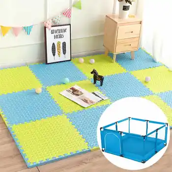 

16Pcs 30x30x1.2cm Interlocking Puzzle Mat Soft EVA Foam Tiles Leaf-Pattern New Kids Play Carpet Home Floor For Baby Playpen