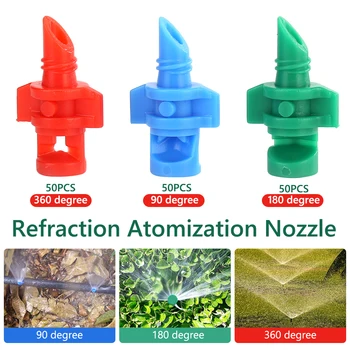 

50/150pcs Atomizing Nozzle Set Hydroponic Garden Watering Sprayer Sprinkler Misting Refraction Atomization Nozzles for PVC Pipes