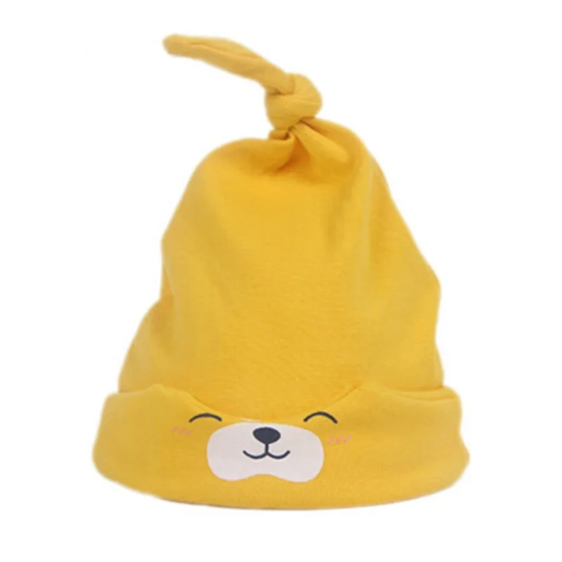 yellow Новые дизайнерские милые хлопковые шапочки для детей с героями мультфильмов, мягкая летняя шапка для мальчиков, кепка для новорожденных, эластичные шапочки для маленьких девочек - Цвет: yellow
