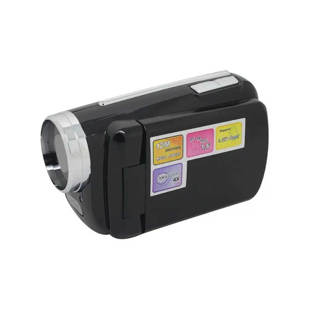 Цифровая камера видеокамеры Портативный видео рекордер 4X цифровой зум дисплей 16 миллионов домашний открытый видео рекордер - Цвет: Черный