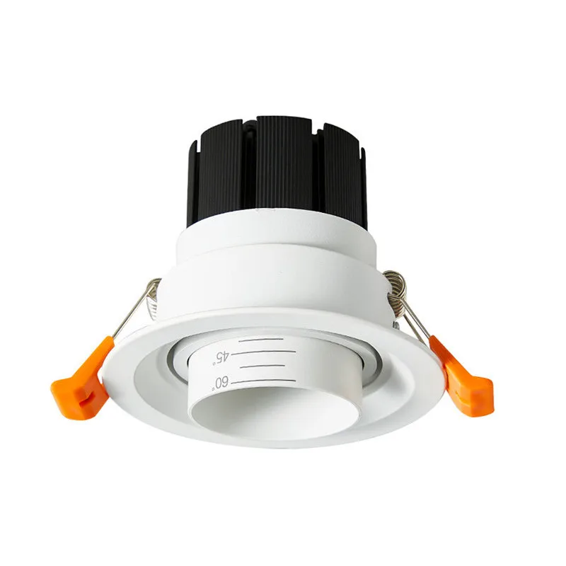 줌 빔 각도 조절 가능 15/45/60도 LED COB 매입형 통 12W 18W 20W LED 천장 스포트 라이트 그림 배경