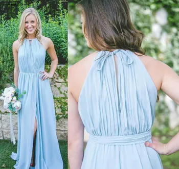 

New Arrival Summer Spring Bridesmaid Dress Light Sky Blue Country Garden Formal Wedding Party Guest Maid of Honor Gown Plus Size