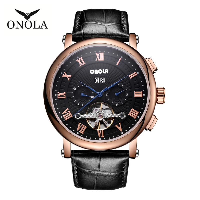 

Fashion Men's Mechanical Watch With Multi-functional Month Week Calendar Men's Automatic Waterproof Clock 6801 Mens Wristwatch