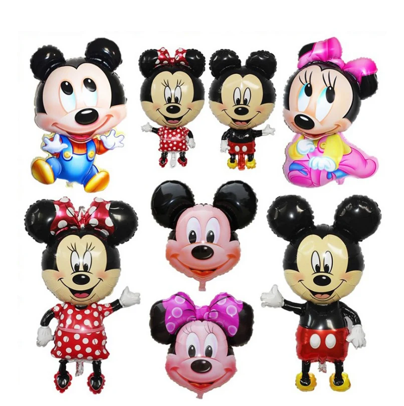 

Mickey Minnie Balloons Large Giant 112cm Big Red Bowknot Standing Mouse walk Balloons for Kids Birthday Party Decorations