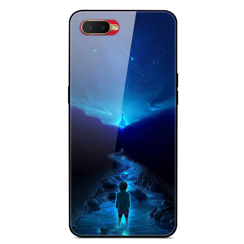 Темно-красный Для Coque Oppo RX17 Neo чехол из закаленного стекла твердая задняя крышка для OPPO RX17 Neo CPH1893 RX17Neo RX 17 Neo чехол силиконовый бампер - Цвет: Темно-красный