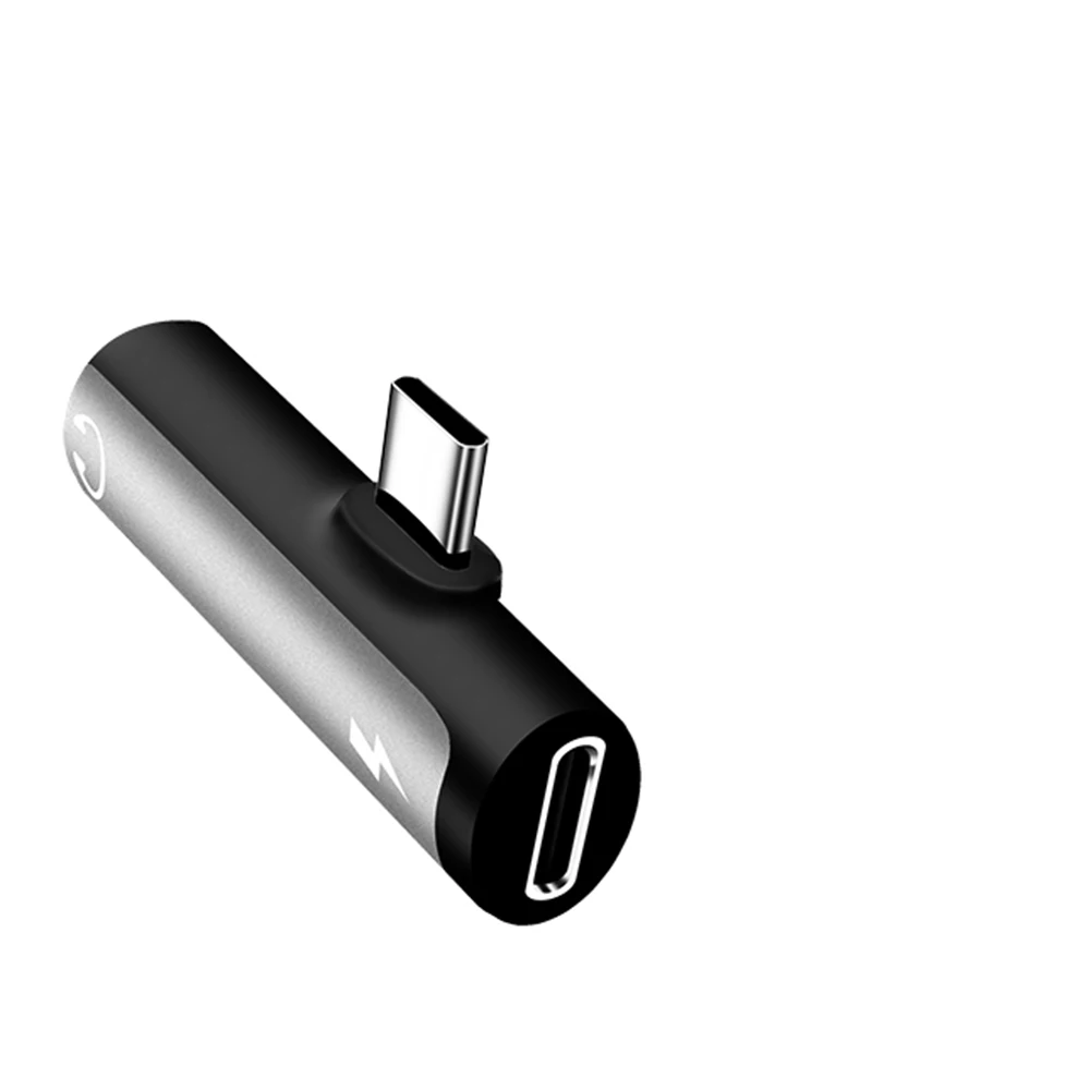 Silver 2 в 1 Тип C до 3,5 мм разъем для зарядки наушников конвертер usb type-C аудио адаптер для Xiaomi 6 huawei mate 20 type C Телефон - Цвет: Silver
