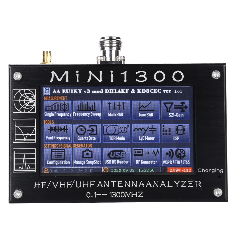 Новый Векторный анализатор сети Mini1300 0 1-1300 МГц HF VHF UHF Антенна тестер SWR измеритель