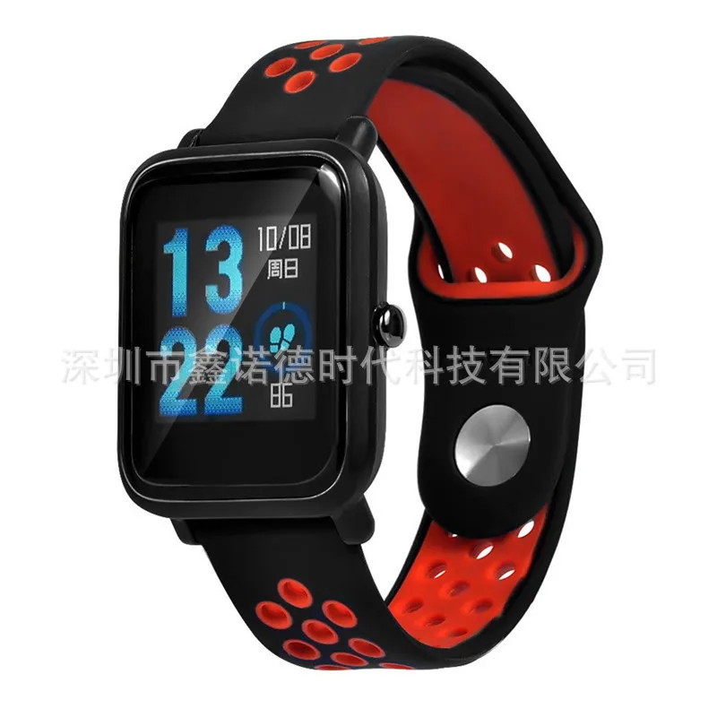 Модный Удобный мягкий силиконовый ремень для Huami Amazfit Nike style двухцветный ремешок