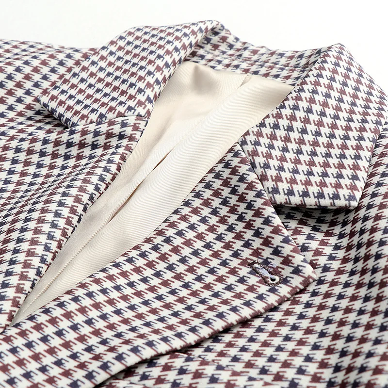 Vintage Women Plaid Blazer 2019 Fall Office Lady Single Breasted Notched Long Blazer Jacket Autumn Suit Coat Womens Blazers