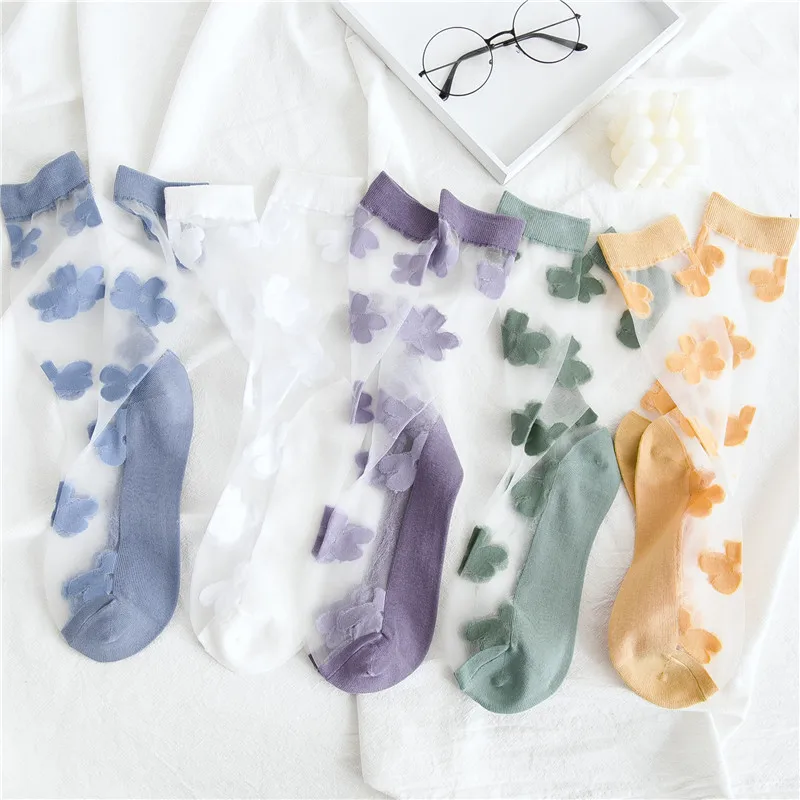 Новинка 2020 года носки корейские модные женские из стекловолокна красивые