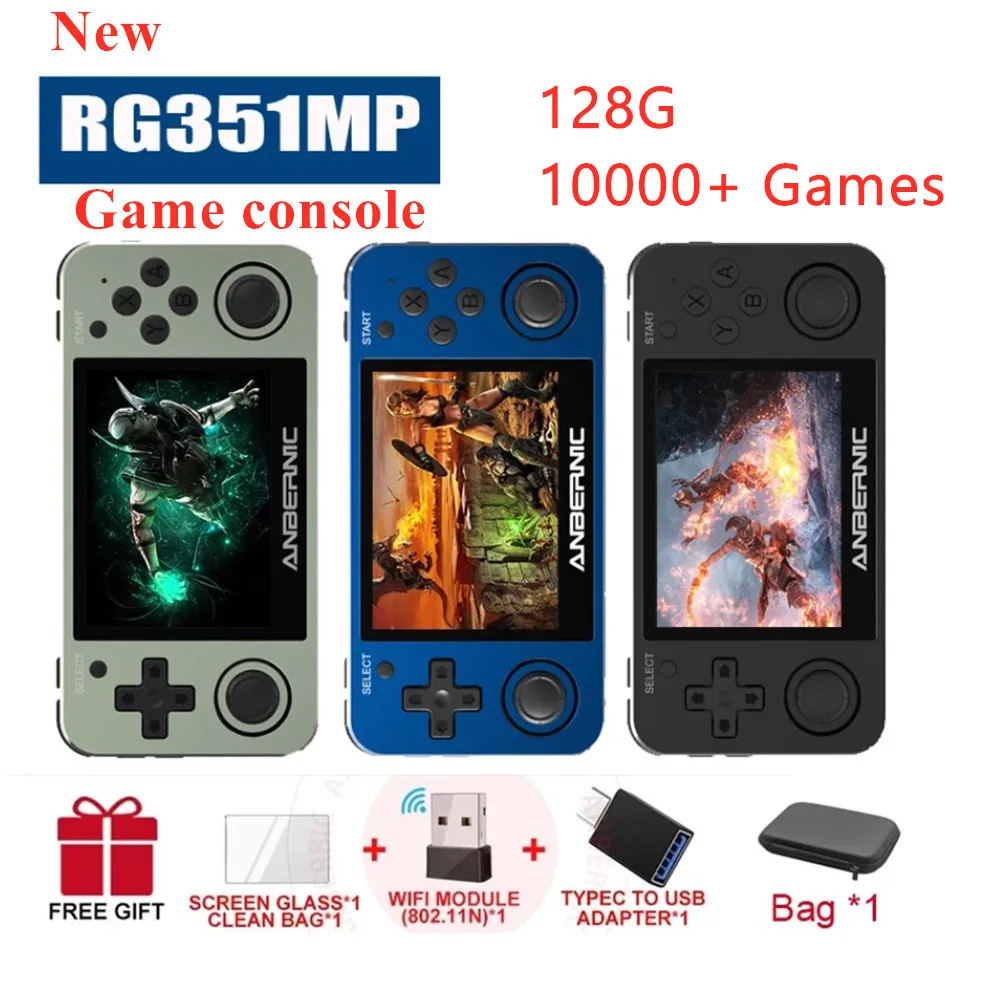 Металлическая портативная игровая консоль ANBERNIC RG351MP для PS1 PSP N64 GBA FC 10000 + Карманная