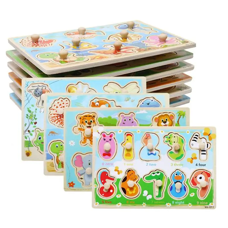 

Brain Game Puzzles Toys Kids Educational Wooden Toy Animals Numbers Learning Puzzle Jigsaw Board 2020 Wood Baby Funny Toys