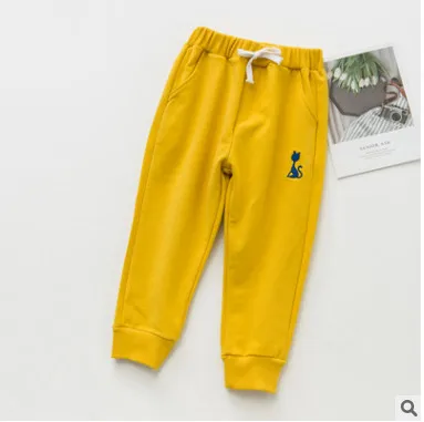 Yellow Детские брюки; Осенняя детская одежда; спортивные Леггинсы в Корейском стиле для мальчиков и девочек; - Цвет: Yellow