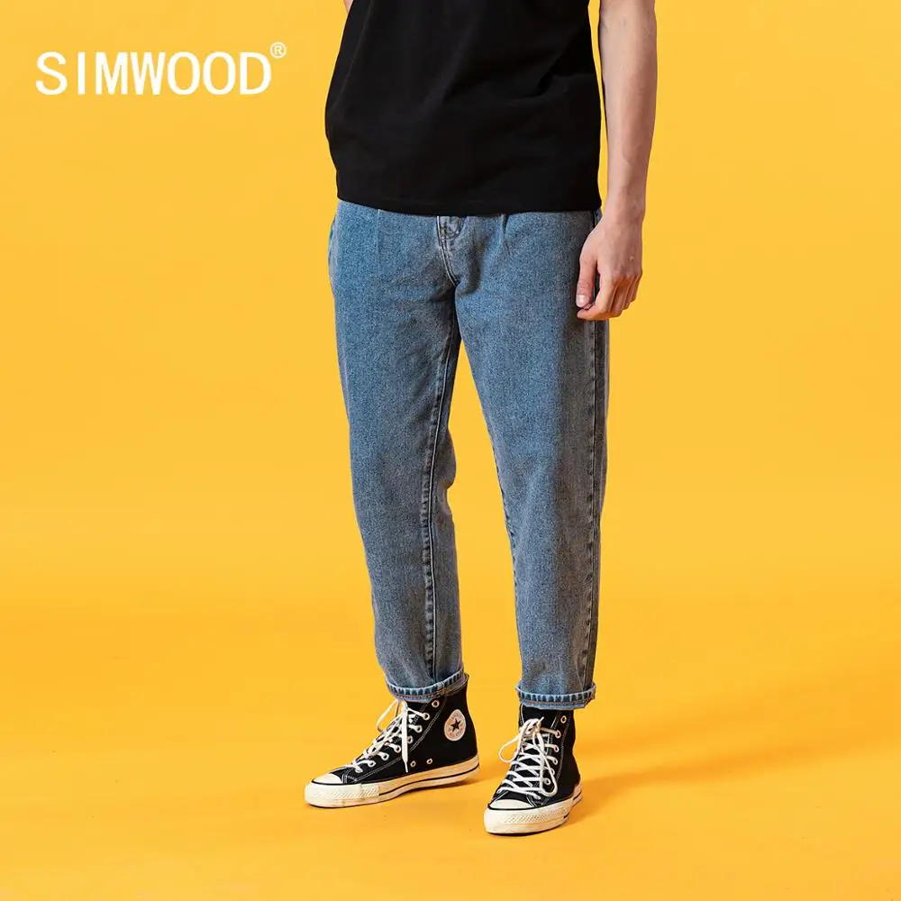 SIMWOOD 2020 summer new loose tapered jeans men classical denim trousers plus size 100% cotton ankle-length jean SJ130405 SIMWOOD 2020 summer new loose tapered jeans men classical denim trousers plus size 100% cotton ankle-length jean SJ130405