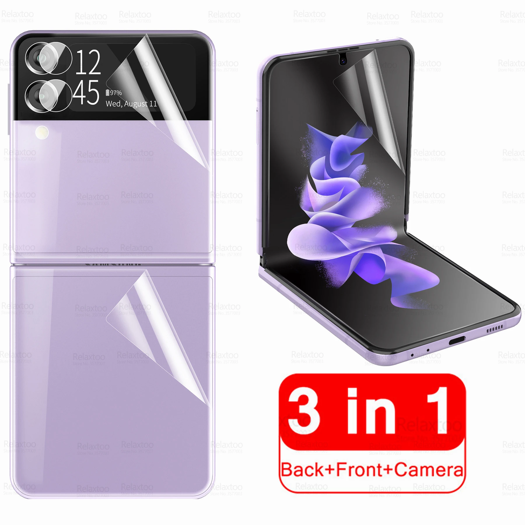 Film Protection Samsung Z Flip 3 3 To 1 Camera Back Front Film For Samsung Galaxy Z Flip 3 5g Z Flip3 Zflip3  Soft Hydrogel Protective Screen Protector Not Glass - Screen Protectors -  AliExpress