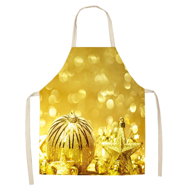 1pcs/lot Kitchen Cooking Christmas Apron Home Sleeveless Cotton Linen Aprons for Men Women Baking Accessories
