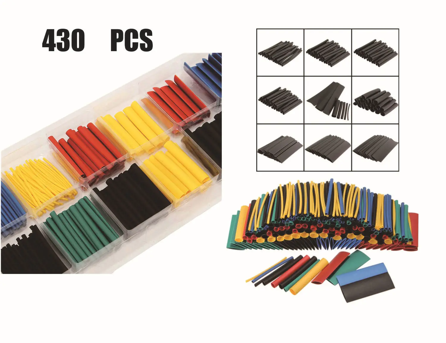 

Heat Shrink Tube Boxed 430pcs Heat Shrink Bushing Group Combine Heat Shrink Tube Suit