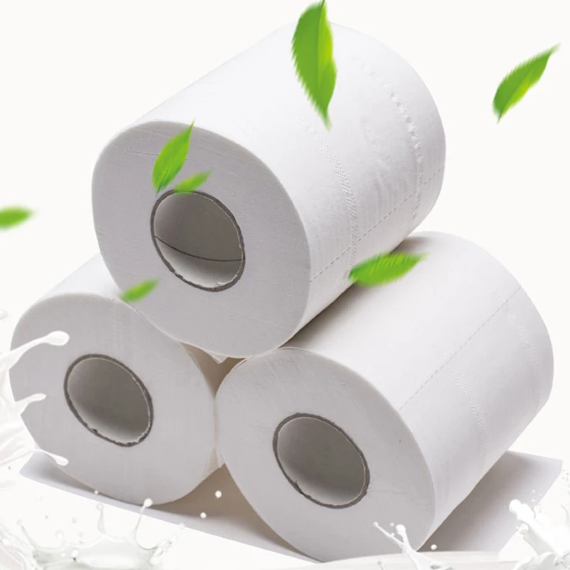 

1Pcs 4Ply White Toilet Paper Tissue Home Bath Paper Bath Toilet Roll Paper Toilet Paper Soft Skin-friendly Paper Towels Tissue