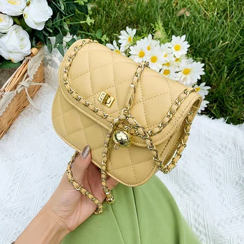 

Fashion Diamond Lattice Leather Shoulder Bag Chain Crossbody Bags for Women 2020 Summer Luxury Handbags Women Bags Designer New
