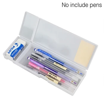 

Large MUJI Translucent Pencil Case 2-Storage Non-toxic Hard Plastic Pen Box School Stationery Pencilcase Kalem Kutusu Astuccio
