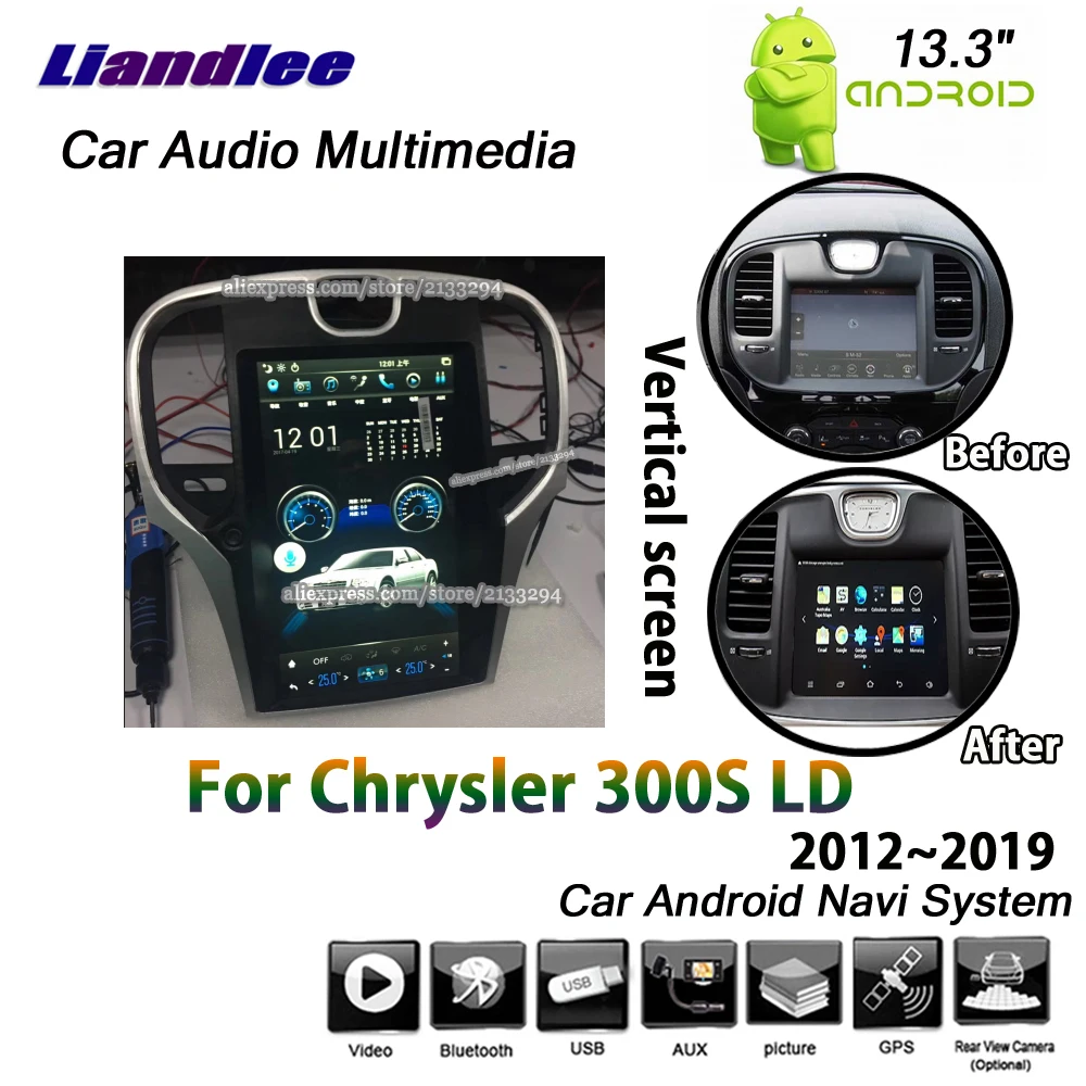 Автомобильный мультимедийный плеер на Android для Chrysler 300S LD 2012-2019 зеркальная ссылка