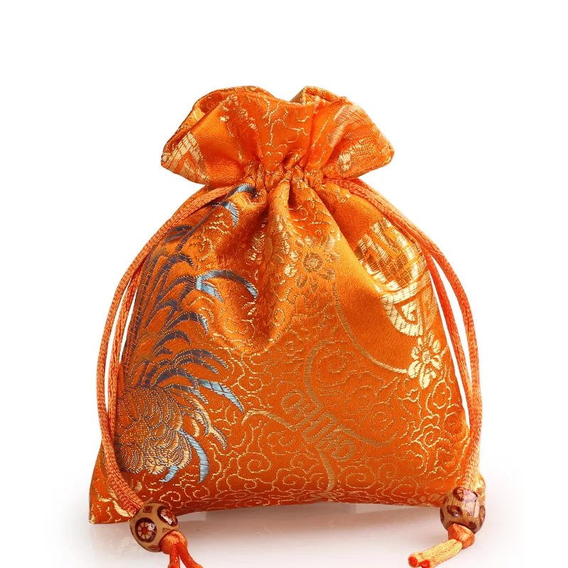 thumbnail image 1 of Bolsa de regalo de seda bordada de alta calidad, 11 x 14 cm, bolsa de almacenamiento de joyas para viajes, minibolsas de yute para embalaje de dulces para bolsa de regalo (1 pieza/lote), 1 of 5
