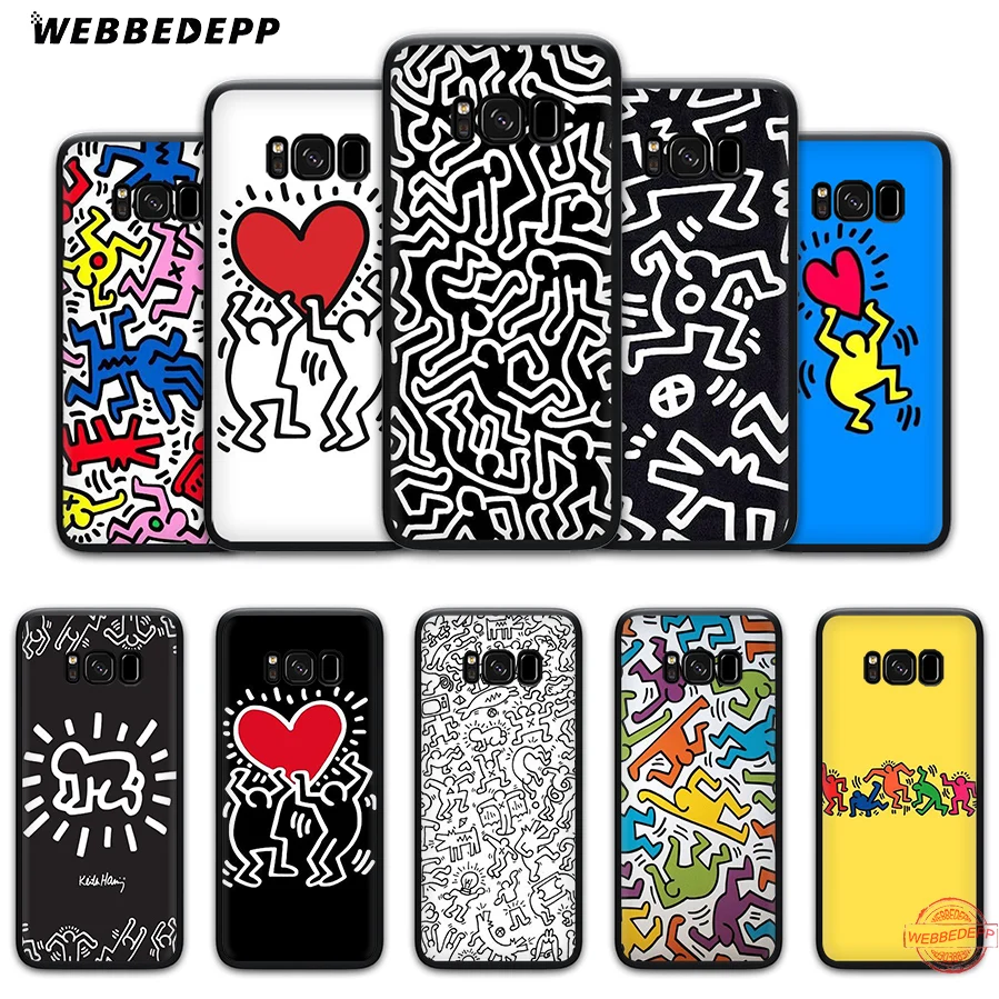 WEBBEDEPP Keith Haring Funny Soft Case for Samsung J4 J6 Prime Plus J8 2018 J7 Dou A20E A70S A51 A71 A81 A91 | Мобильные телефоны и