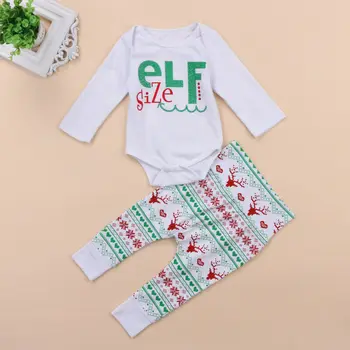 

Kids Baby Girls Boys Christmas Tops Romper +Long Pants Outfits Clothes 0-24M