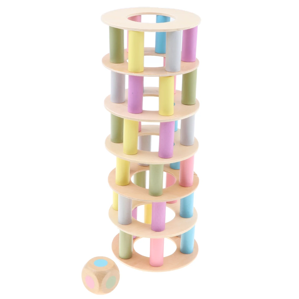 Leaning Tower Building Blocks Set Stacking Balance Game Kids Educational Toy