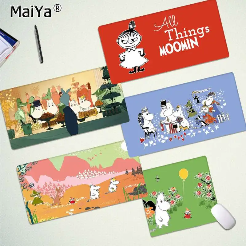 Maiya винтажный крутой милый Бегемот Moomin Pikku myy запирающийся край коврик для мыши большой коврик для мыши клавиатуры коврик