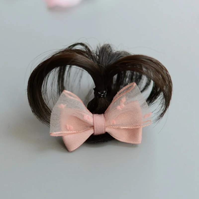 Детский парик, головной убор, милые детские аксессуары для волос, предохранительный зажим, детская заколка для волос, цветочные косички, головной убор 0-48 месяцев - Цвет: PK2