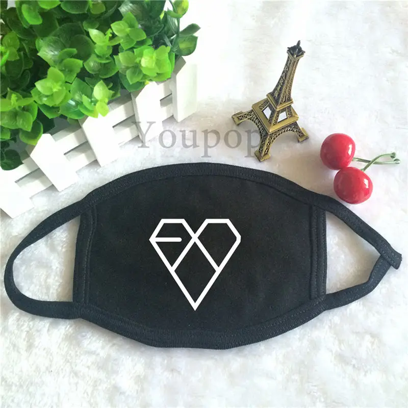 K-pop EXO EXO-K логотип команды KPOP K поп пыль хлопок рот муфельные черно-белые маски для лица Masques P1232 - Цвет: P1233