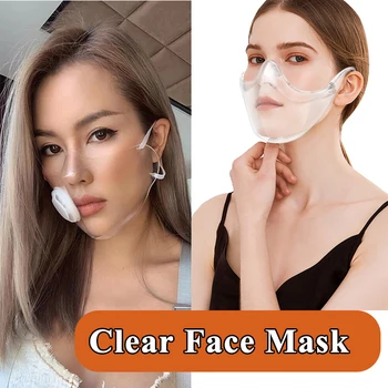 

Reusable Clear Face Mask Windproof Mouth Masks Fashion Durable Transparent Face Shield Mascarilla Adult Dust Protective Mask