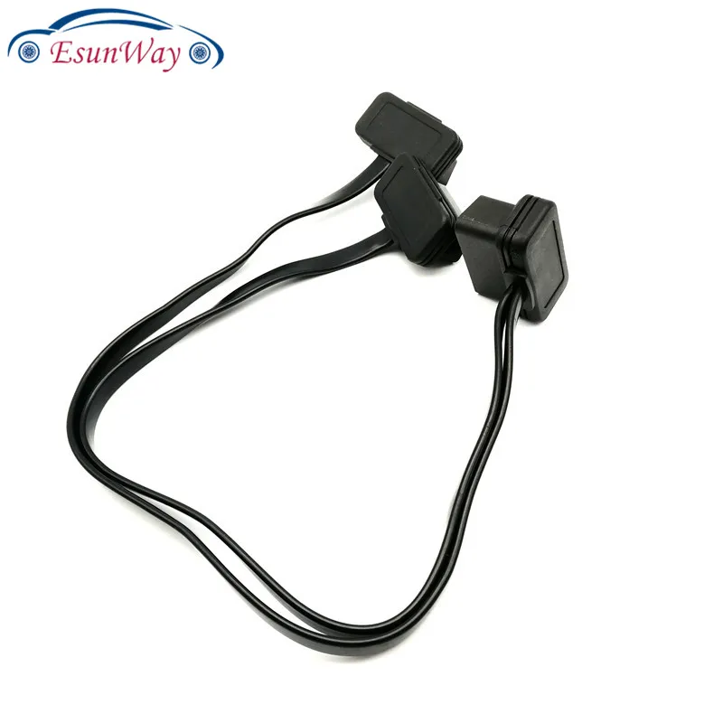 50 шт./лот! Плоский и тонкий кабель лапша как стандарт OBDII OBD II 2 OBD2 16 Pin ELM327 штекер