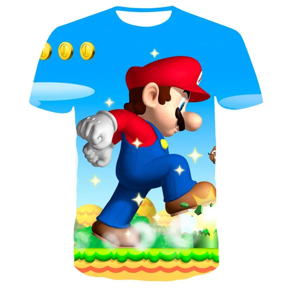 Последняя видеоигра Super Mario Bros. Футболка с 3D принтом унисекс, аниме, мультфильм, игра, крутая игра, Марио, футболка, повседневный стиль