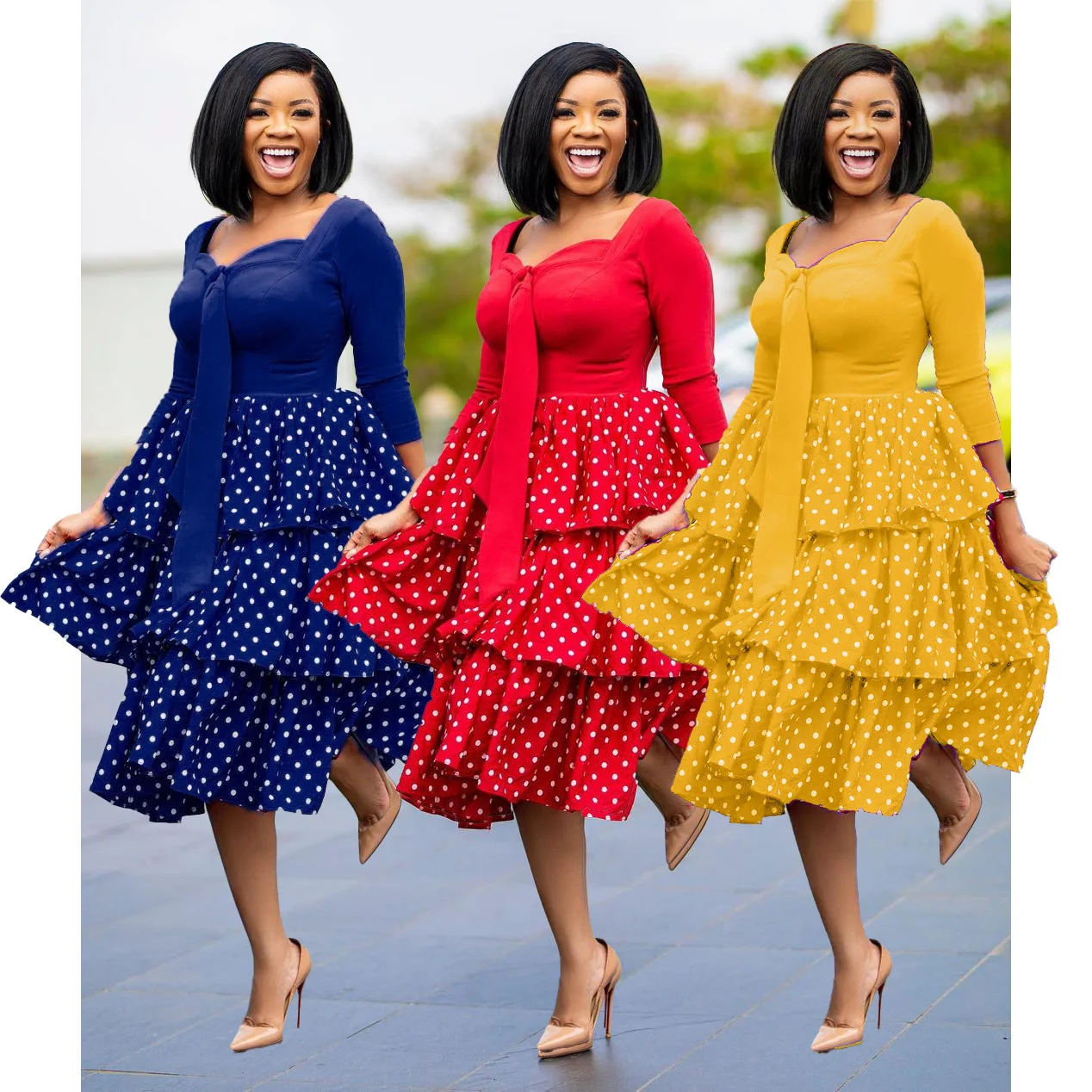 Stitching Cake Dress Large Size Women