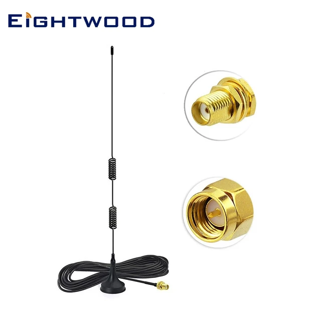 Huit Bois Antenne Double Bande Vhf Uhf, 136-174mhz 400-470mhz Magnétique  Sma Femelle 3m Câble Aérien Pour Kenwood Baofeng Radio Bidirectionnelle -  Antennes - AliExpress